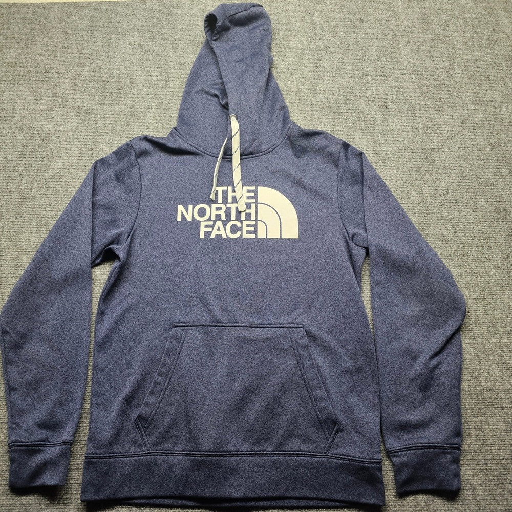 The North Face Mens Navy Heather Logo Pullover Hoodie Sweatshirt Size S